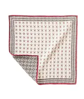 Geometric Patterned Trim Silk Pocket Square