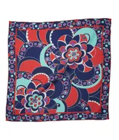 Floral Patterned Silk Pocket Square