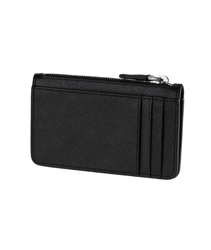 Saffiano Leather Zipper Card Case