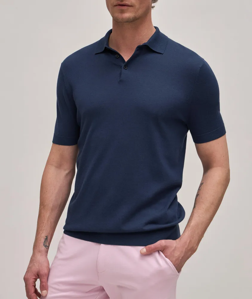 Cotton-Blend Knit Polo