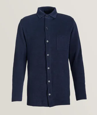 Linen-Cotton Knit Shirt Jacket