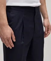 Pleated Wool-Silk Tuxedo Pants