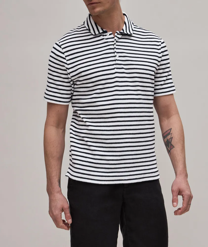 Stripe Terry Cotton Polo