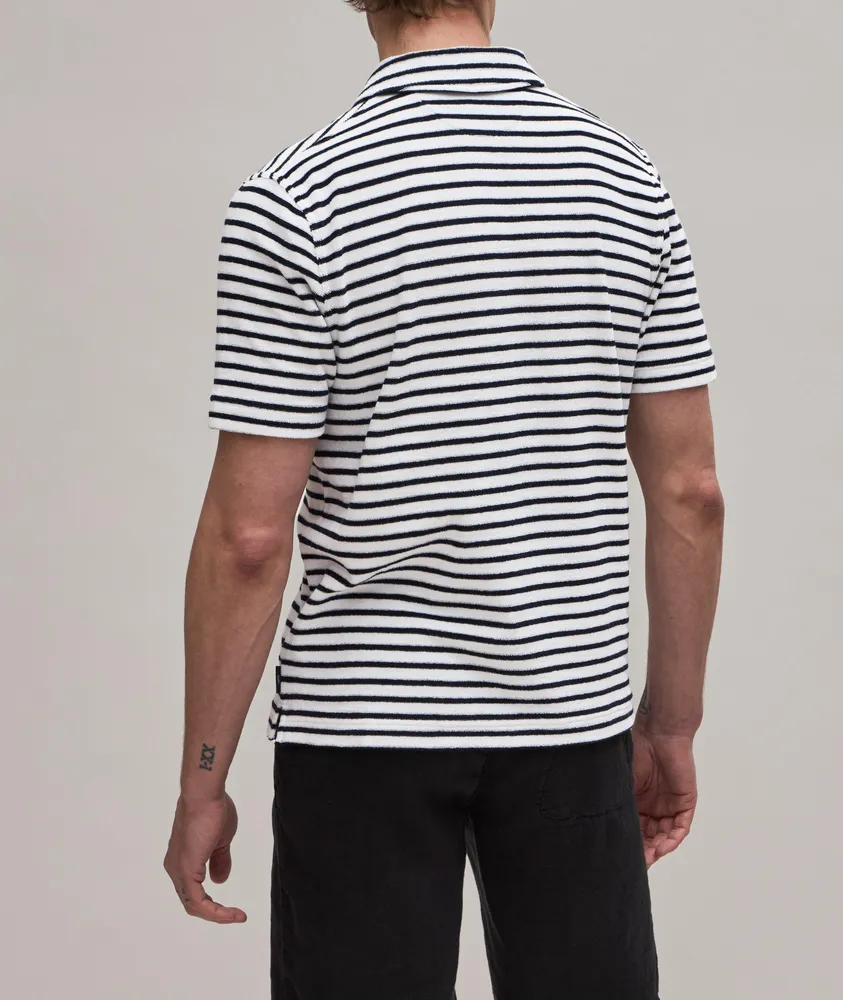 Stripe Terry Cotton Polo