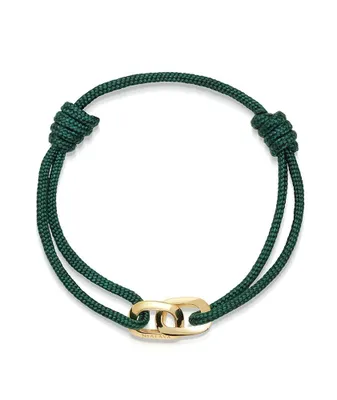 Nialaya Dark String Bracelet With Gold Interlocking Rings