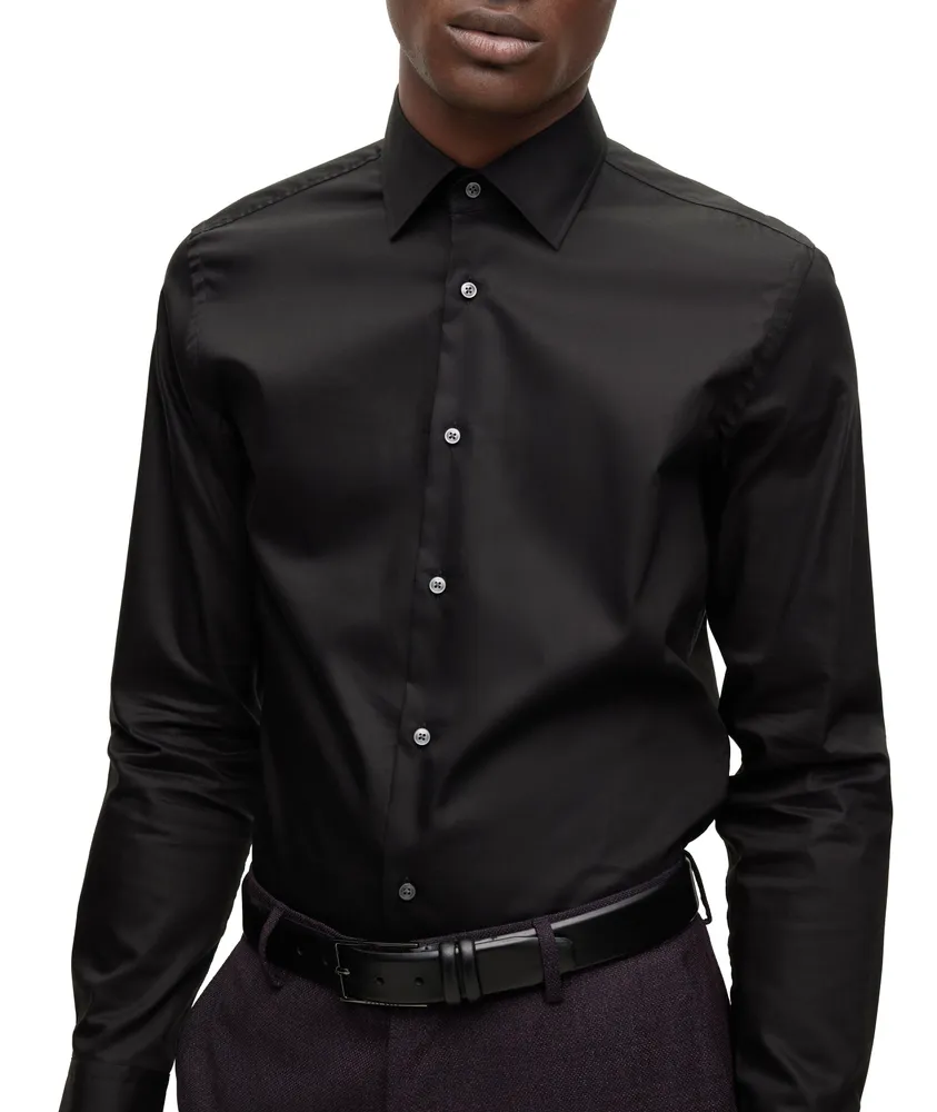 Slim-Fit Solid Dress Shirt