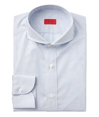 Pinstripe Cotton-Linen Dress Shirt