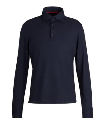 Wool Pique Long Sleeve Polo