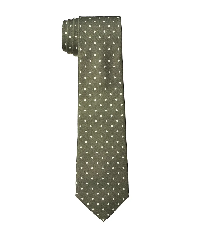 Polka Dot Print Foulard Silk Tie