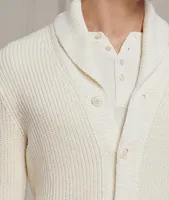 Silk-Linen Shawl Cardigan