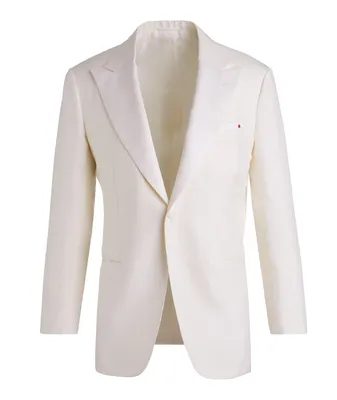 Nubby Textured Silk Tuxedo Jacket