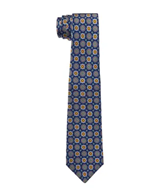 Medallion Patterned Silk Tie