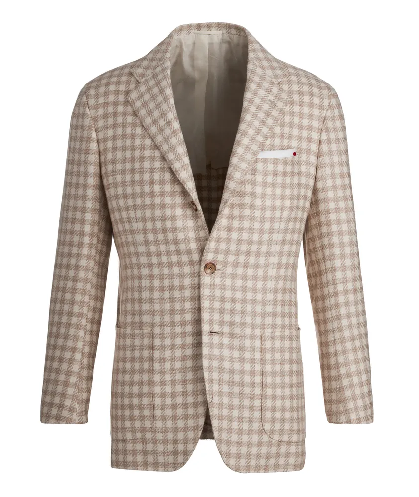 Gingham Cashmere-Blend Sport Jacket