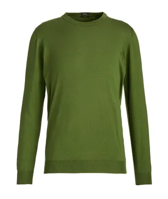 Long-Sleeve Cotton Crewneck Sweater