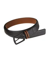 Grain Leather Reversible Triple Stitch Pin-Buckle Belt