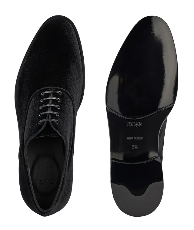 BOSS - Italian-made Derby shoes in embossed leather