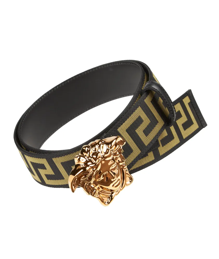 Versace Medusa Head Greca-print Belt - Black