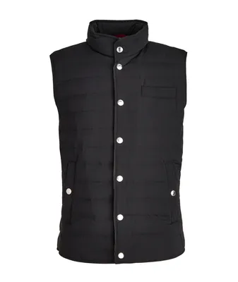 Water-Repellent Nylon Down Quilted Vest