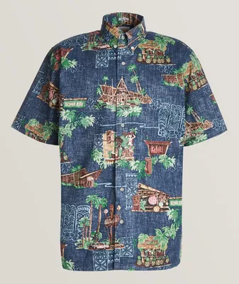 Tiki Bar Print Hawaiian Shirt