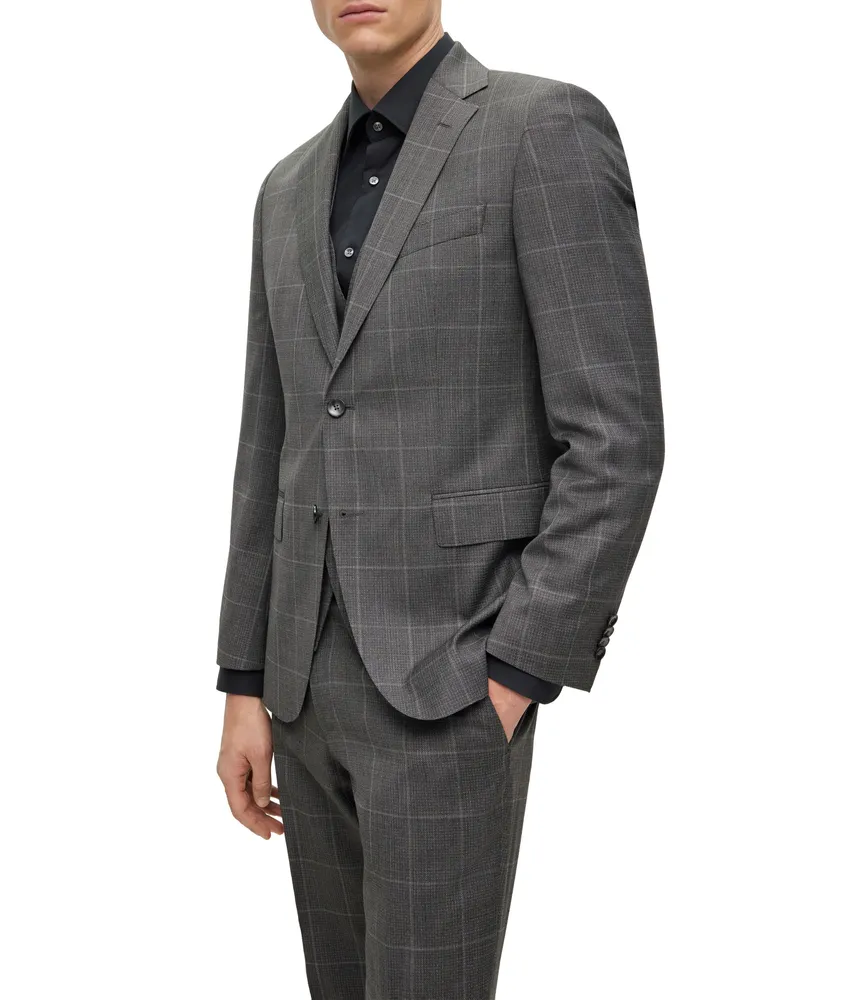 Checked Virgin Wool Three-Piece Suit