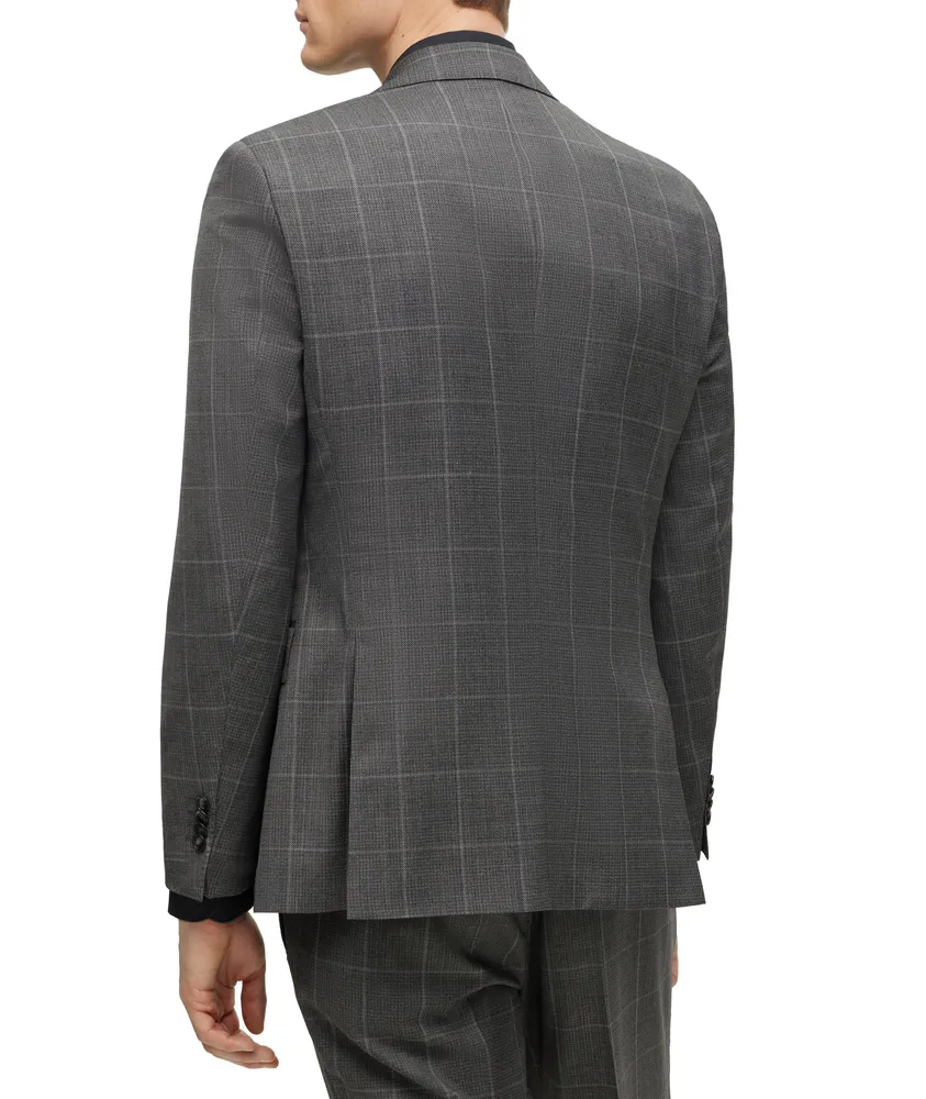 Checked Virgin Wool Three-Piece Suit