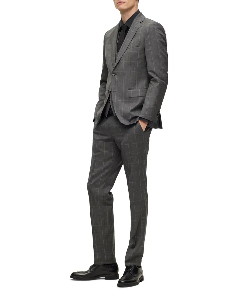 Checked Virgin Wool Three-Piece Suit