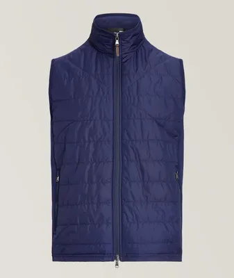 Full-Zip Hybrid Technical Stretch Fabric Vest