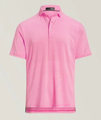 Striped Pattern Technical-Stretch Fabric Golf Polo