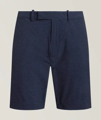 Pin Dot Pattern Technical Stretch-Fabric Shorts