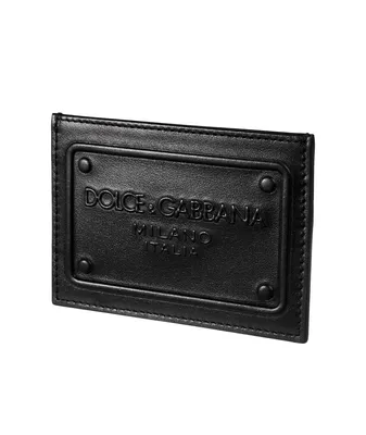 Embossed Logo Leather Card Holder