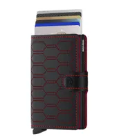Geometric Patterned Leather Mini Wallet