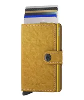 Grained Leather Ochre Mini Wallet