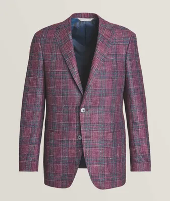 Checked Pattern Wool Blend Sport Jacket