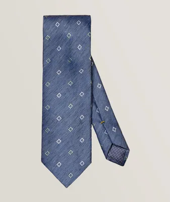 Geometric Silk-Linen Tie