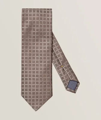 Geometric Pattern Silk-Linen Tie