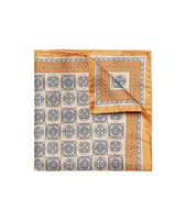 Medallion Pattern Silk Pocket Square