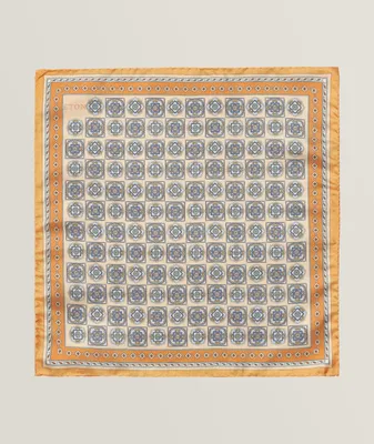Medallion Pattern Silk Pocket Square