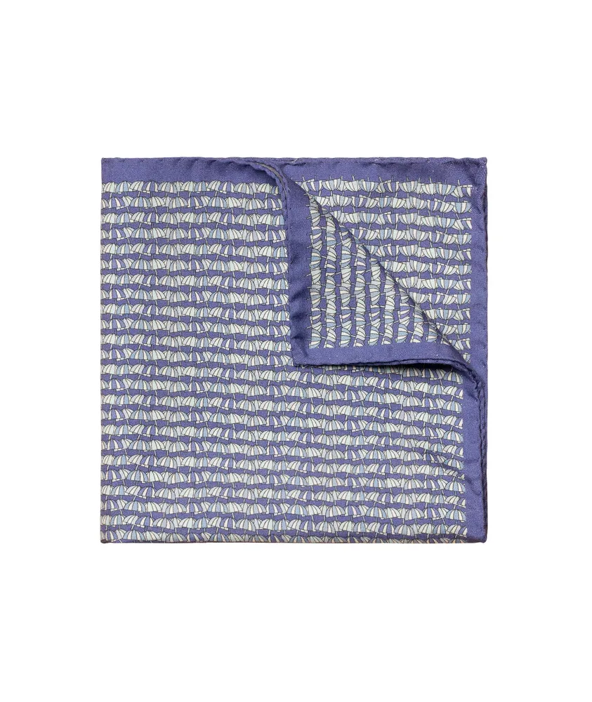 Umbrella Pattern Silk Pocket Square