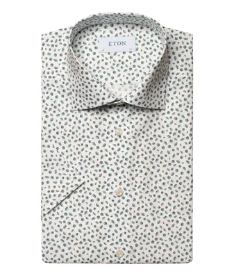Slim-Fit Umbrella Print Short-Sleeve Shirt