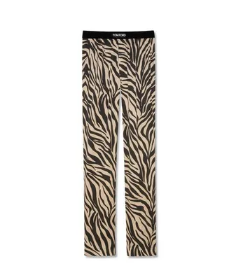 Zebra Print Silk Pajama Pants