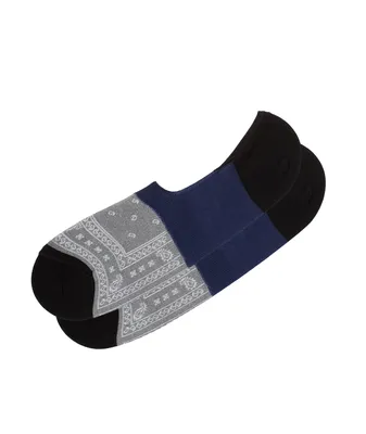 Bandana Patterned Cotton-Blend No-Show Socks