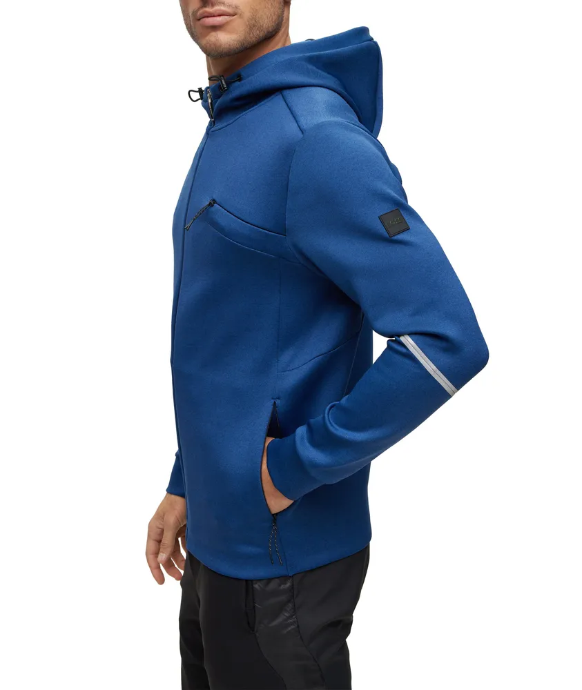 White & Blue Monogram Zip-Up Hoodie - Sweatshirts for Men | Moncler HU