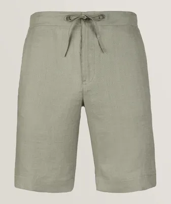 Textured Linen Bermuda Shorts