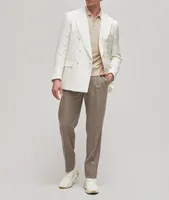 Linen-Silk Double Breasted Sports Jacket