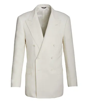 Linen-Silk Double Breasted Sports Jacket
