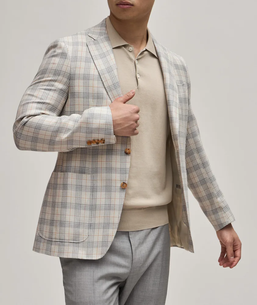 Wool Silk Cashmere Check Kei Jacket