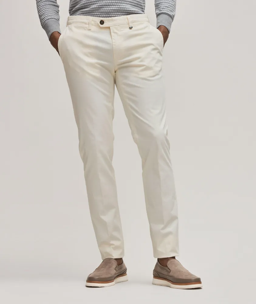 Micro Twill Stretch-Cotton Dress Pants