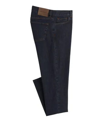 Slim Fit Washed Stretch-Cotton Jeans