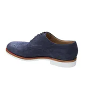 Suede Perforated Lace-Up Derbies