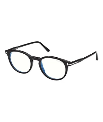 Blue Block Round Frame Glasses